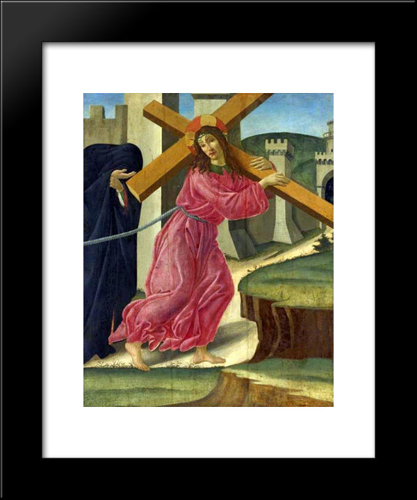 Christ Carrying The Cross 20x24 Black Modern Wood Framed Art Print Poster by Botticelli, Sandro