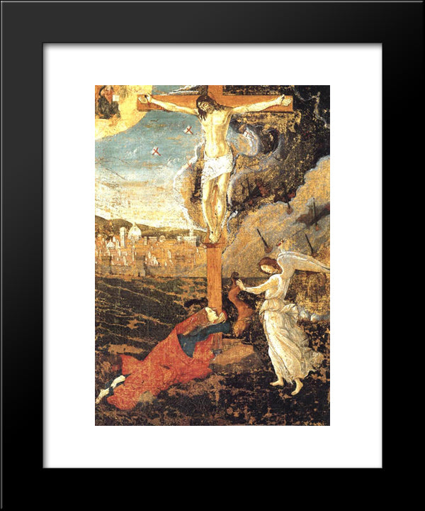 Crucifixion 20x24 Black Modern Wood Framed Art Print Poster by Botticelli, Sandro