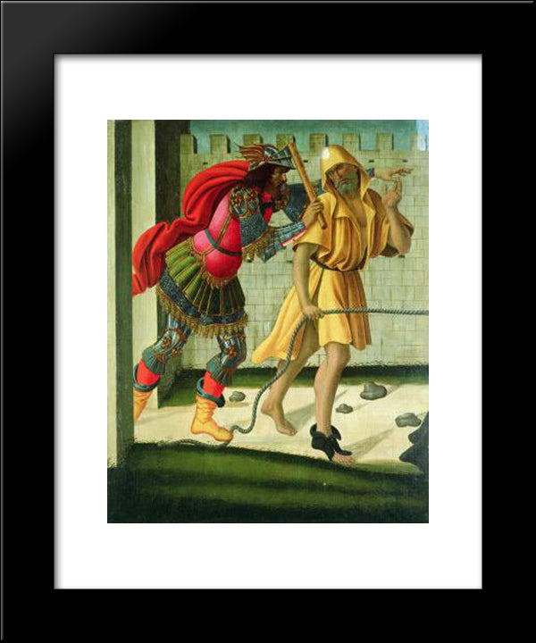Figures On The Road To Calvary 20x24 Black Modern Wood Framed Art Print Poster by Botticelli, Sandro