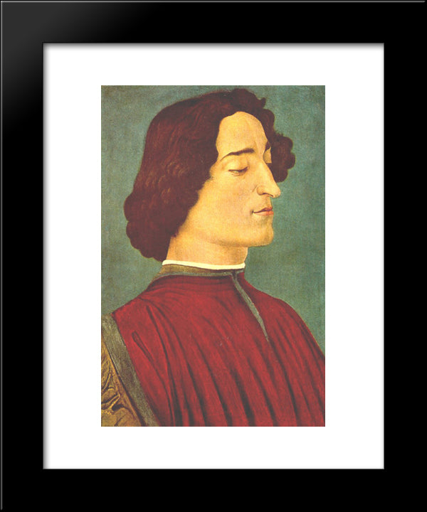 Giuliano De Medici 20x24 Black Modern Wood Framed Art Print Poster by Botticelli, Sandro