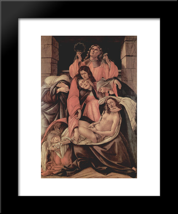 Lamentation Over The Dead Christ 20x24 Black Modern Wood Framed Art Print Poster by Botticelli, Sandro
