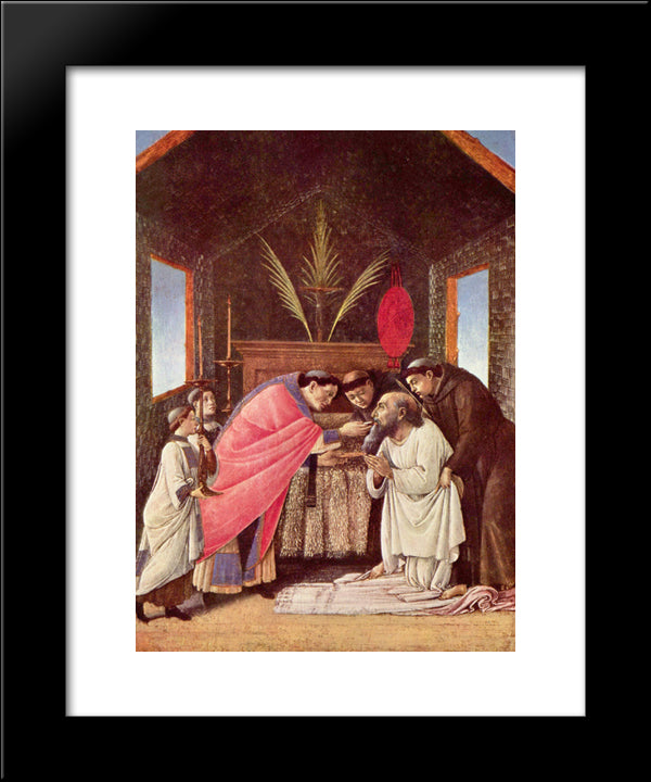 Last Communion Of St Jerome 20x24 Black Modern Wood Framed Art Print Poster by Botticelli, Sandro