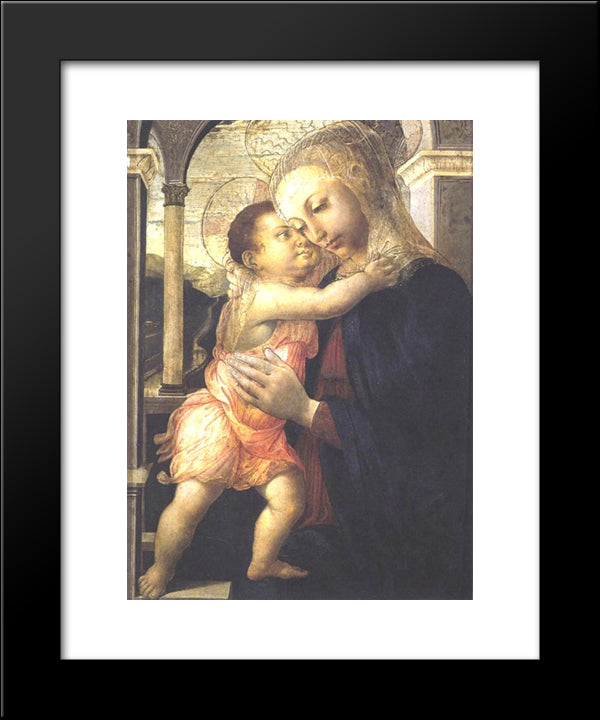 Madonna And Child 20x24 Black Modern Wood Framed Art Print Poster by Botticelli, Sandro