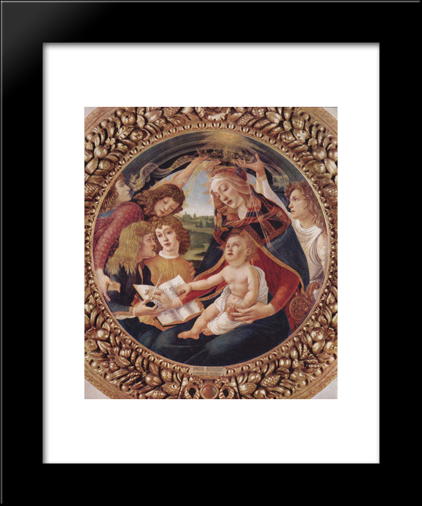 Madonna Del Magnificat 20x24 Black Modern Wood Framed Art Print Poster by Botticelli, Sandro
