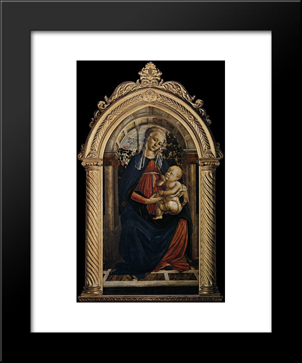 Madonna Of The Rosegarden 20x24 Black Modern Wood Framed Art Print Poster by Botticelli, Sandro