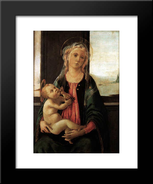 Madonna Of The Sea 20x24 Black Modern Wood Framed Art Print Poster by Botticelli, Sandro