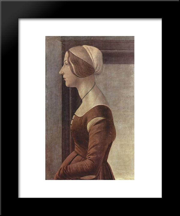 Portrait Of A Young Woman 20x24 Black Modern Wood Framed Art Print Poster by Botticelli, Sandro