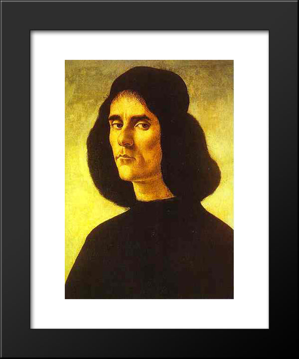 Portrait Of A Man 20x24 Black Modern Wood Framed Art Print Poster by Botticelli, Sandro