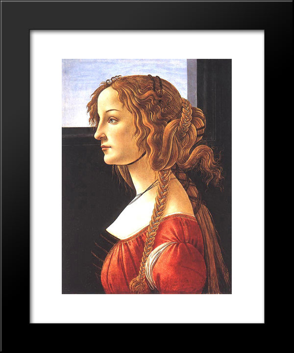 Portrait Of A Young Woman 20x24 Black Modern Wood Framed Art Print Poster by Botticelli, Sandro