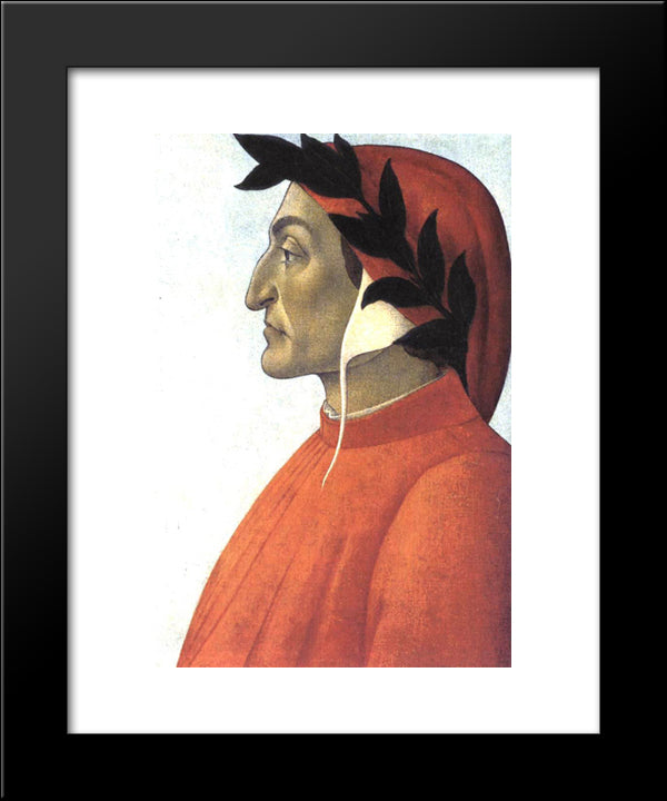 Portrait Of Dante 20x24 Black Modern Wood Framed Art Print Poster by Botticelli, Sandro
