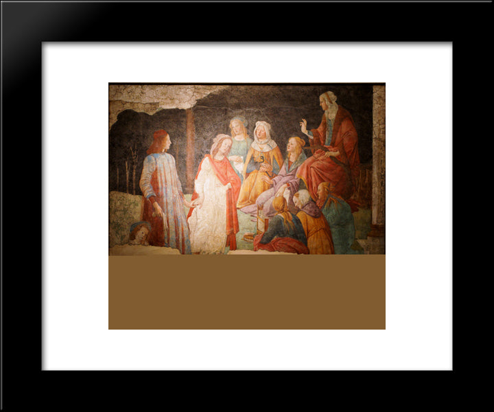 Young Man Greeted By Seven Liberal Arts 20x24 Black Modern Wood Framed Art Print Poster by Botticelli, Sandro