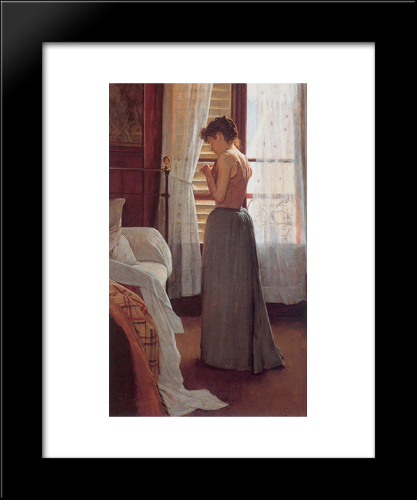 Figure Study 20x24 Black Modern Wood Framed Art Print Poster by Rusinol, Santiago