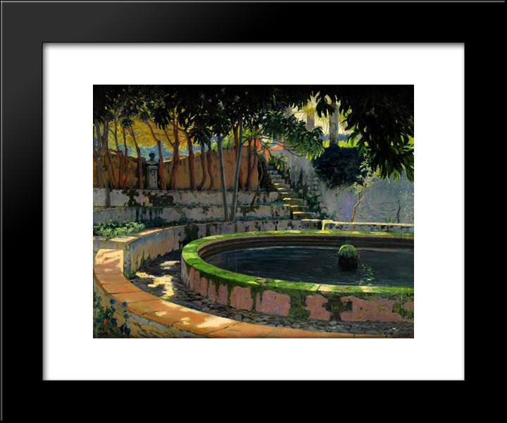 Jardn De Las Elegas, Son Moragues 20x24 Black Modern Wood Framed Art Print Poster by Rusinol, Santiago