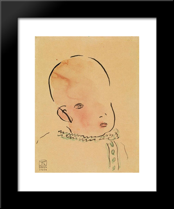 Baby 20x24 Black Modern Wood Framed Art Print Poster by Sanyu