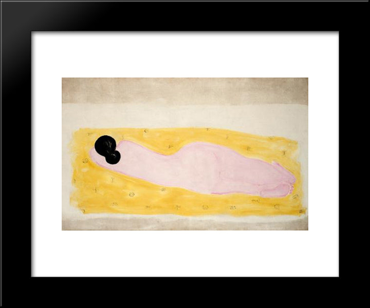 Reclining Nude 20x24 Black Modern Wood Framed Art Print Poster by Sanyu