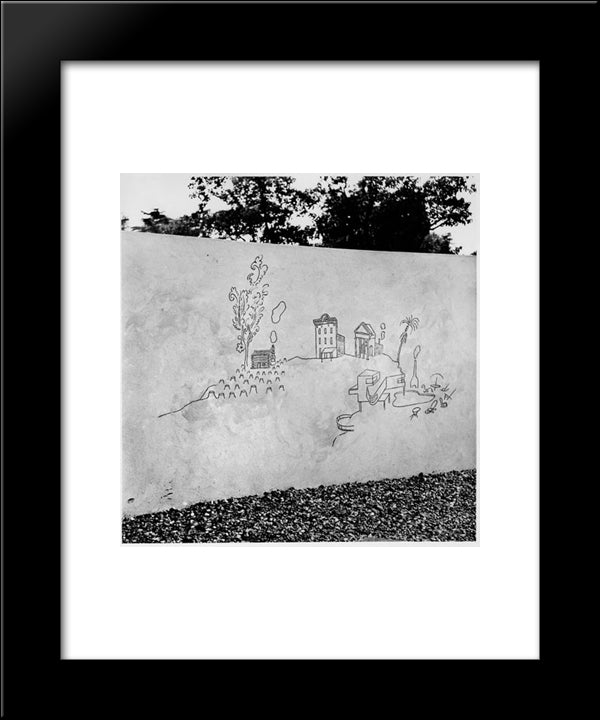 Children'S Labyrinth 20x24 Black Modern Wood Framed Art Print Poster by Steinberg, Saul