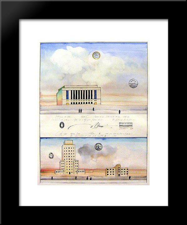 Federal Projects 20x24 Black Modern Wood Framed Art Print Poster by Steinberg, Saul