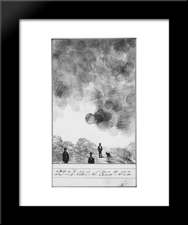 Fingerprint Landscape 20x24 Black Modern Wood Framed Art Print Poster by Steinberg, Saul