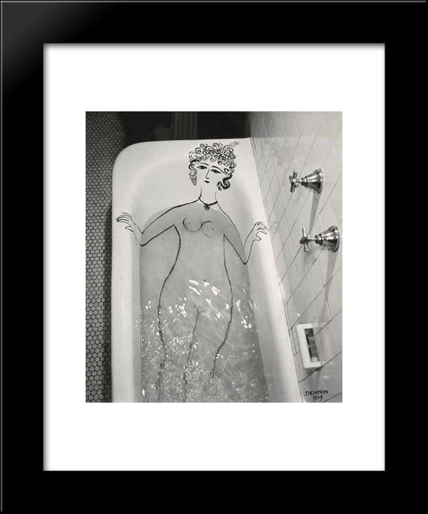 Girl In Bathtub 20x24 Black Modern Wood Framed Art Print Poster by Steinberg, Saul