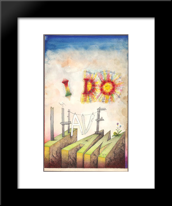 I Do, I Have, I Am 20x24 Black Modern Wood Framed Art Print Poster by Steinberg, Saul