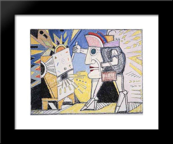 Las Vegas 20x24 Black Modern Wood Framed Art Print Poster by Steinberg, Saul