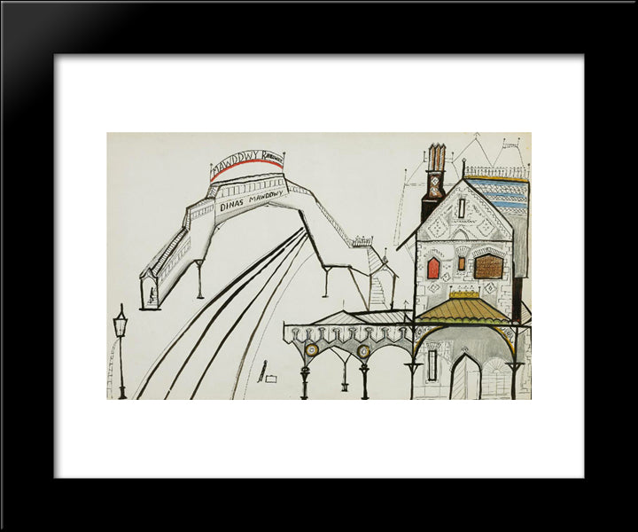 Railway 20x24 Black Modern Wood Framed Art Print Poster by Steinberg, Saul