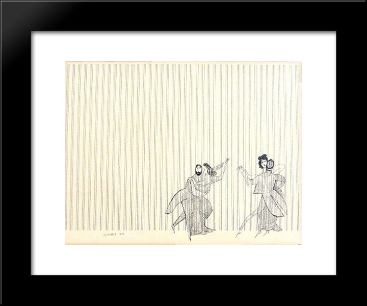 The Waltz 20x24 Black Modern Wood Framed Art Print Poster by Steinberg, Saul