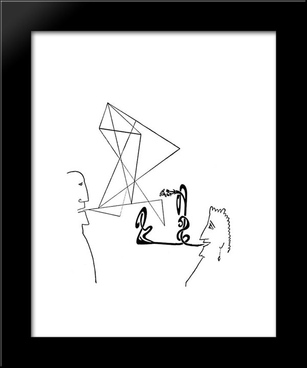 Untitled 20x24 Black Modern Wood Framed Art Print Poster by Steinberg, Saul