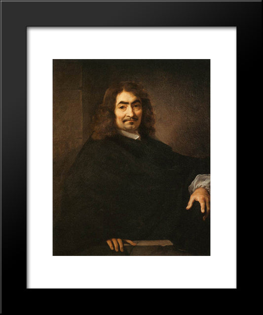 Presumed Portrait Of Rene Descartes 20x24 Black Modern Wood Framed Art Print Poster by Bourdon, Sebastien