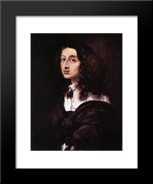 Queen Christina Of Sweden 20x24 Black Modern Wood Framed Art Print Poster by Bourdon, Sebastien