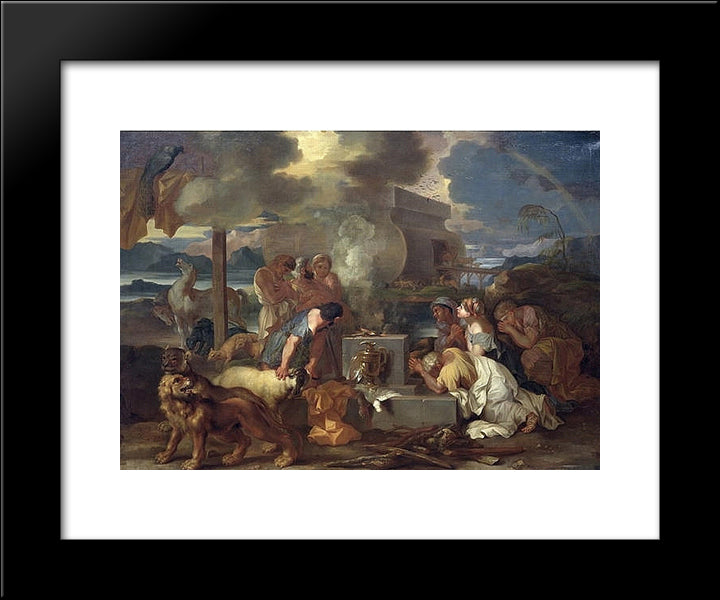 Sacrifice Of Noah 20x24 Black Modern Wood Framed Art Print Poster by Bourdon, Sebastien