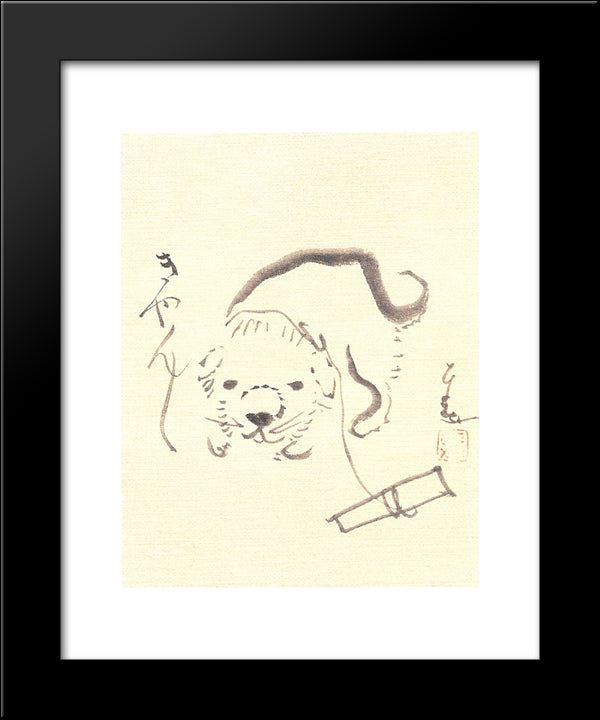 Puppy 20x24 Black Modern Wood Framed Art Print Poster by Sengai