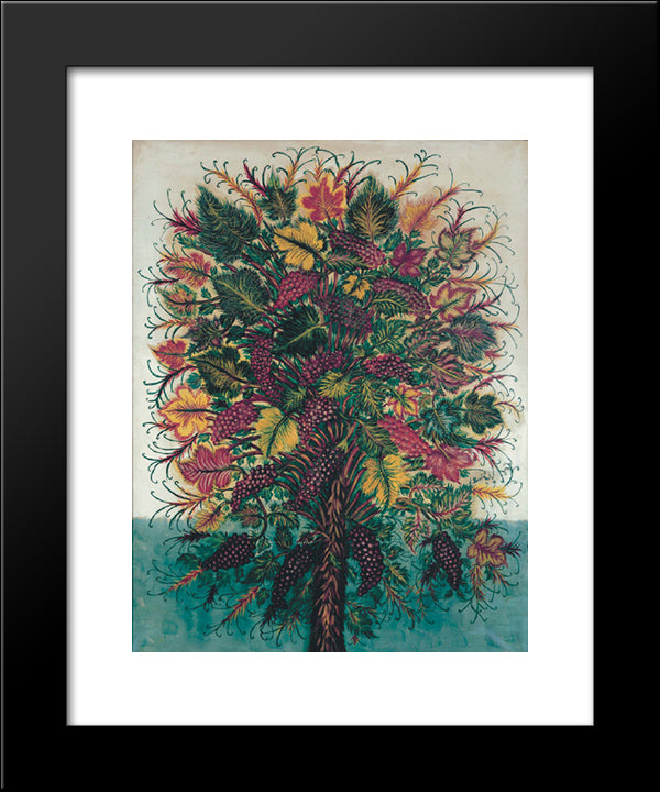 Les Grappes De Raisin 20x24 Black Modern Wood Framed Art Print Poster by Louis, Seraphine