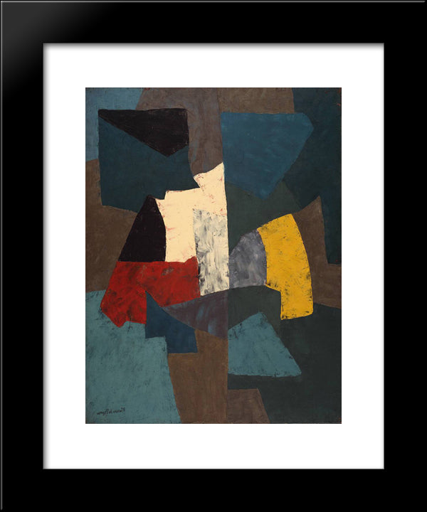 Abstract Composition 20x24 Black Modern Wood Framed Art Print Poster by Poliakoff, Serge