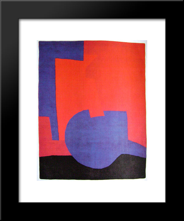 Composition Rouge 20x24 Black Modern Wood Framed Art Print Poster by Poliakoff, Serge
