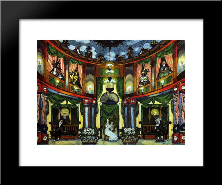 At Olympia'S. Design For Tales Of Hoffmann By J. Offenbach. 20x24 Black Modern Wood Framed Art Print Poster by Sudeikin, Serge