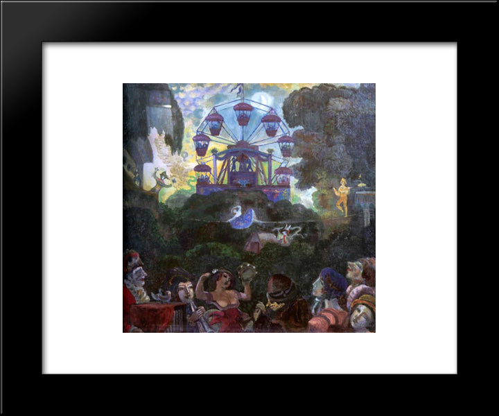 Carousel 20x24 Black Modern Wood Framed Art Print Poster by Sudeikin, Serge