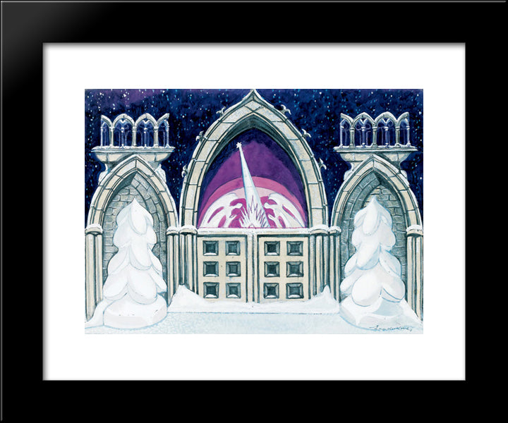 Christmas Eve 20x24 Black Modern Wood Framed Art Print Poster by Sudeikin, Serge