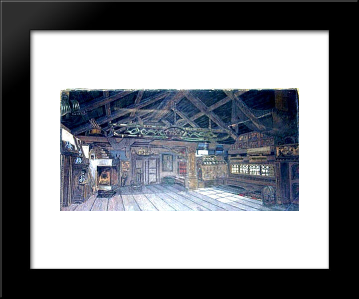 Sadko. Design For The Scene Decoration. 20x24 Black Modern Wood Framed Art Print Poster by Sudeikin, Serge