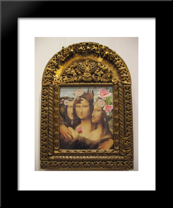 Triple Portrait With Maya Plisetskaya And Vladimir Vysotsky 20x24 Black Modern Wood Framed Art Print Poster by Parajanov, Sergei