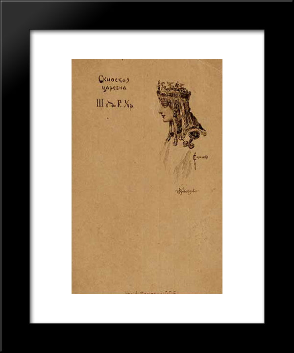 Age Scythian Tsarevna.Iii Th Century Bc 20x24 Black Modern Wood Framed Art Print Poster by Solomko, Sergey