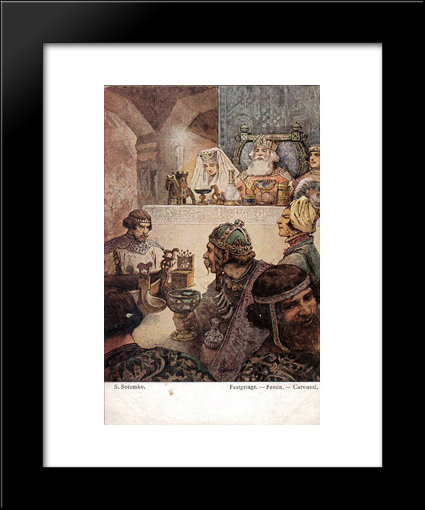 Banquet 20x24 Black Modern Wood Framed Art Print Poster by Solomko, Sergey