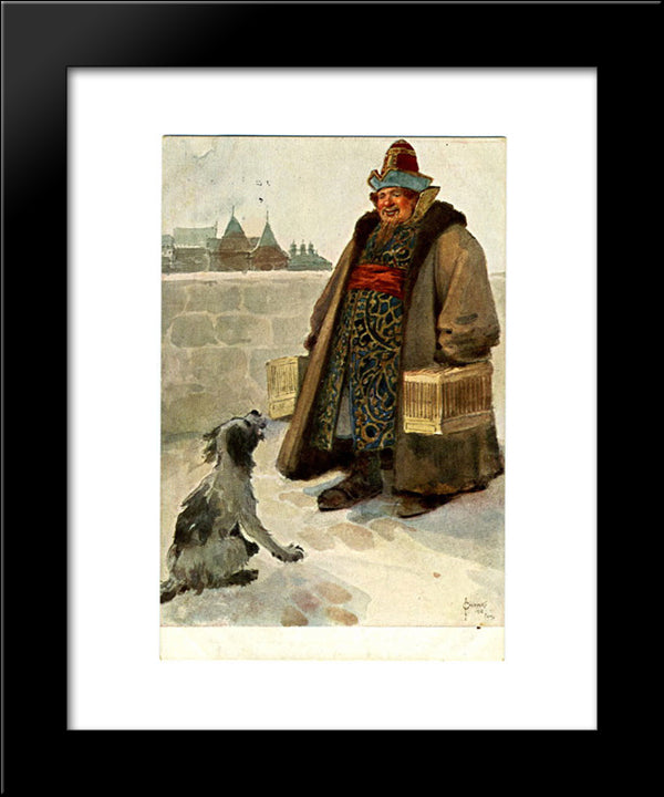 Bird-Fancier 20x24 Black Modern Wood Framed Art Print Poster by Solomko, Sergey