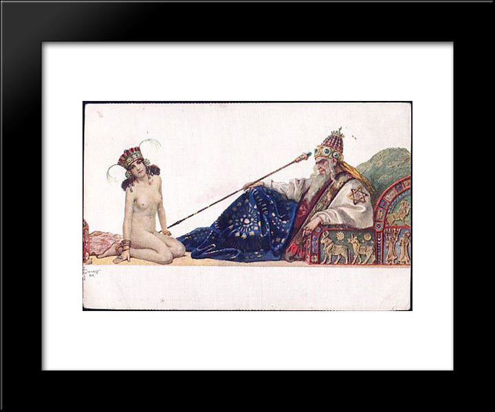 Concubine 20x24 Black Modern Wood Framed Art Print Poster by Solomko, Sergey