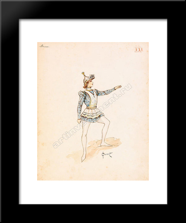 Design Of Male Medieval Costume 20x24 Black Modern Wood Framed Art Print Poster by Solomko, Sergey