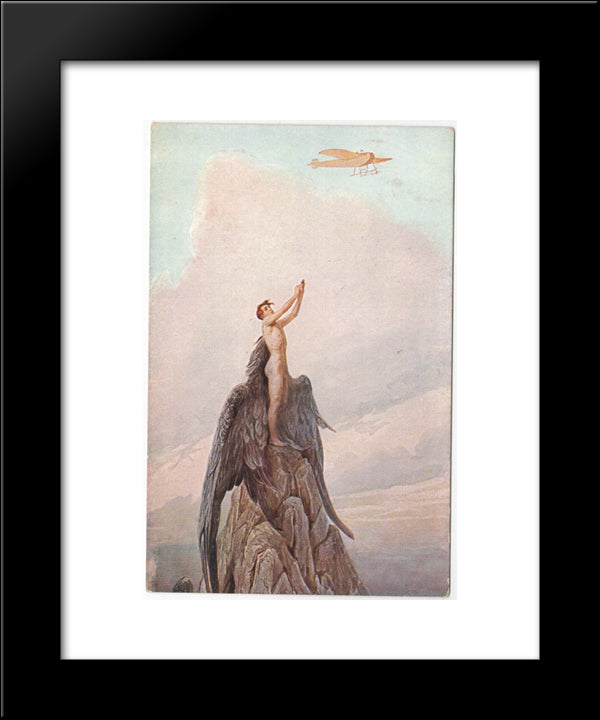 Dream Of Icarus 20x24 Black Modern Wood Framed Art Print Poster by Solomko, Sergey