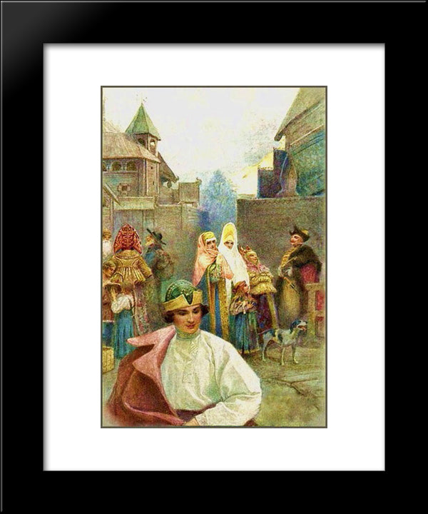 Evening Walk 20x24 Black Modern Wood Framed Art Print Poster by Solomko, Sergey