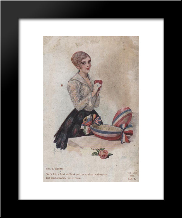 For You, Brave Soldier 20x24 Black Modern Wood Framed Art Print Poster by Solomko, Sergey