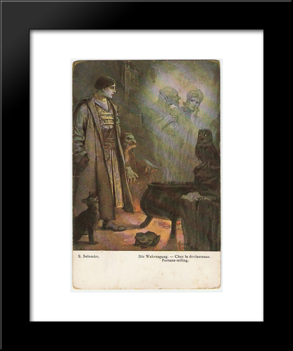 Fortune-Telling 20x24 Black Modern Wood Framed Art Print Poster by Solomko, Sergey