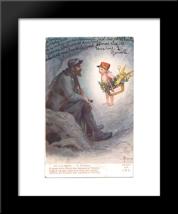 Love Of Country Shall Give Them The Victory 20x24 Black Modern Wood Framed Art Print Poster by Solomko, Sergey